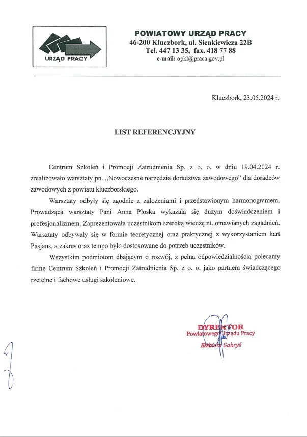 Działania CSIPZ w ramach projektu Krajowy Plan Odbudowy 20 powiatowt urzad pracy w kluczborku szkolenia dla doradcow zawodowych