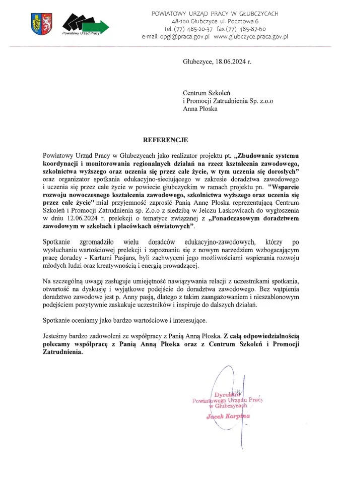 Działania CSIPZ w ramach projektu Krajowy Plan Odbudowy 27 prelegentka doradztwo zawodowe szkolenia dla doradcow zawodowych siec doradztwa zawodowego powiatowy urzad pracy krajowy plan odbudowy 1